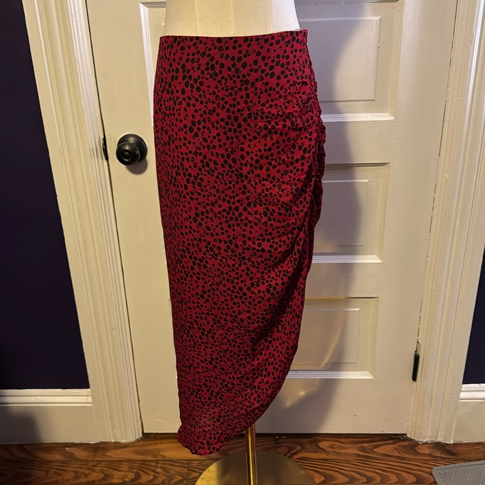 Red Printed Skirt